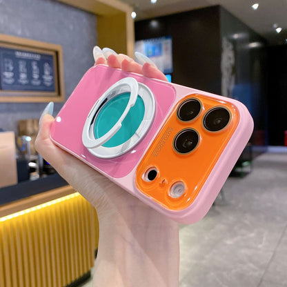 Dopamine Colorblock 360° Rotating Kickstand Magnetic Case for iPhone