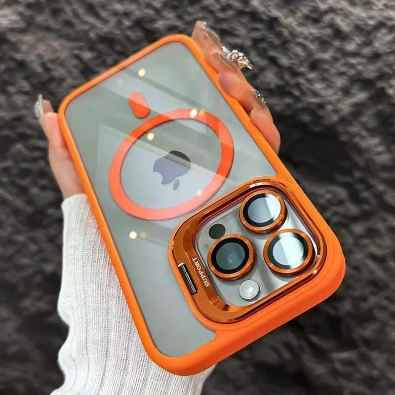 LensShield™ MagSafe Case for iPhone — Slim Matte Shockproof Shell with Integrated Camera Ring Stand