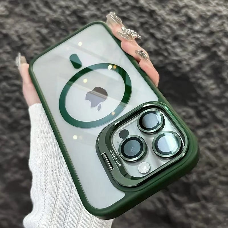 LensShield™ MagSafe Case for iPhone — Slim Matte Shockproof Shell with Integrated Camera Ring Stand