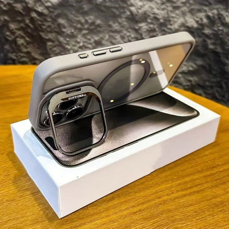 LensShield™ MagSafe Case for iPhone — Slim Matte Shockproof Shell with Integrated Camera Ring Stand