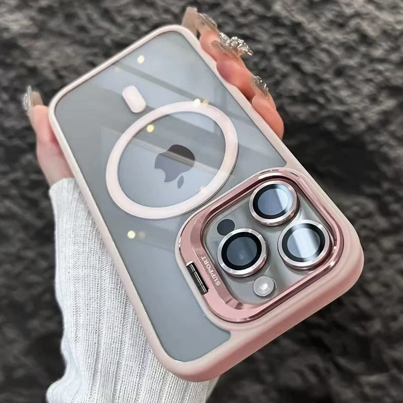 LensShield™ MagSafe Case for iPhone — Slim Matte Shockproof Shell with Integrated Camera Ring Stand