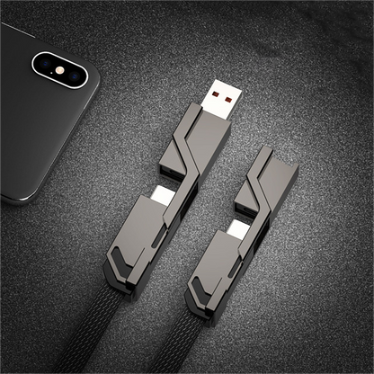 Multi Charging Cable Combo Lightning/Type C/USB A Ports - 60W [Fast Charging & Data Sync]