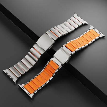 DuraLink™ DLC-Coated Hybrid Apple Watch Band – Metal & Silicone Magnetic Strap