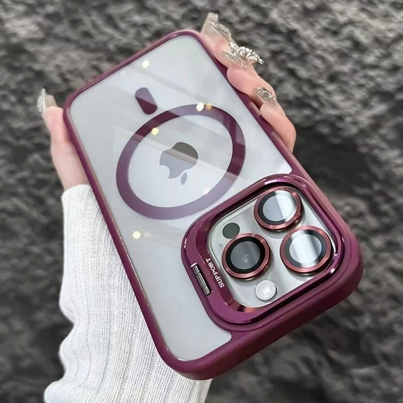 LensShield™ MagSafe Case for iPhone — Slim Matte Shockproof Shell with Integrated Camera Ring Stand