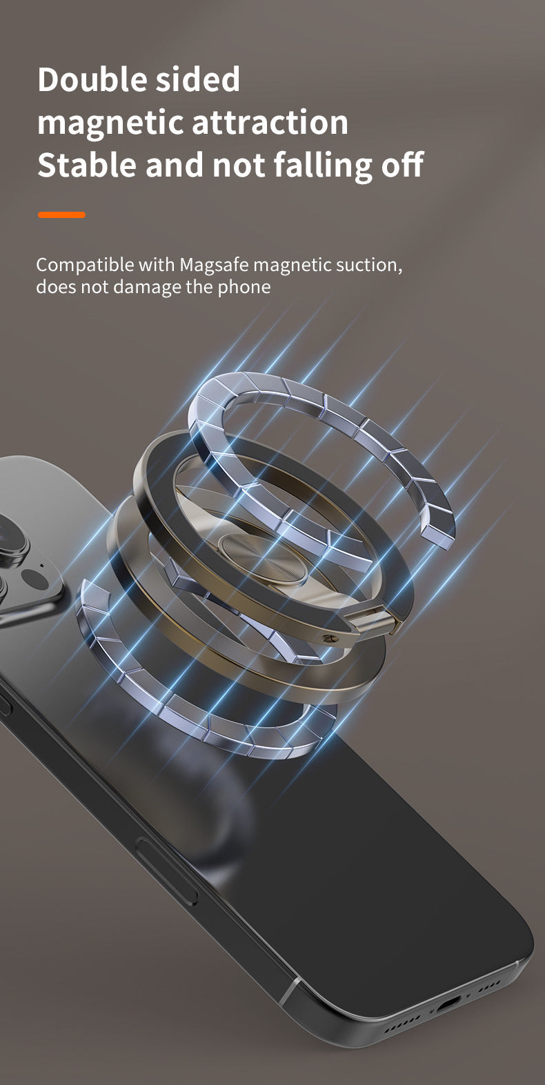 SpinGrip™ MagSafe Fidget Ring Holder – 360° Rotating Foldable Phone Stand