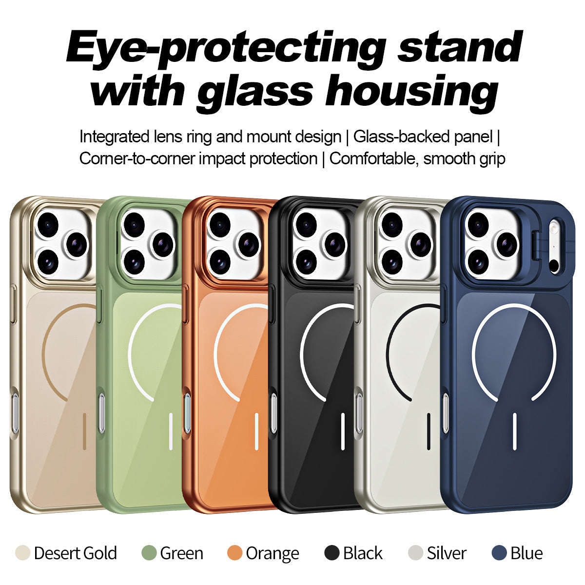 FrostGlide · AG Matte MagSafe Lens-Stand Armor