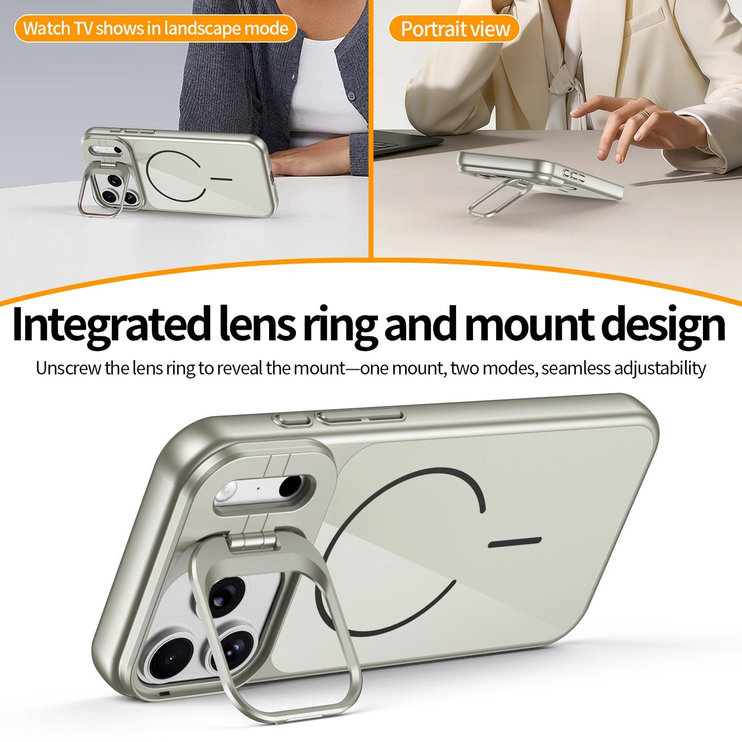FrostGlide · AG Matte MagSafe Lens-Stand Armor