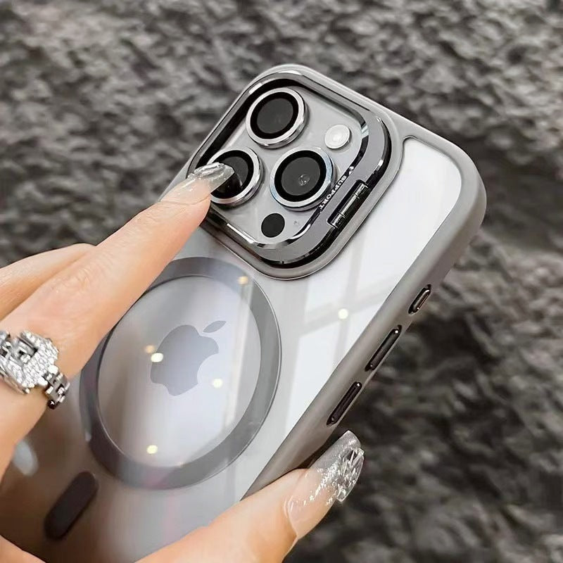 LensShield™ MagSafe Case for iPhone — Slim Matte Shockproof Shell with Integrated Camera Ring Stand