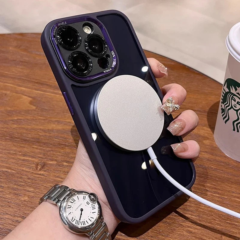 iPhone Silicone Magnetic Case: Rear Magnet, Shockproof & Durable