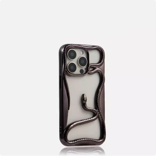 NeoLuxe Electroplated Snake-Pattern Phone Case – Full Protection & Shockproof