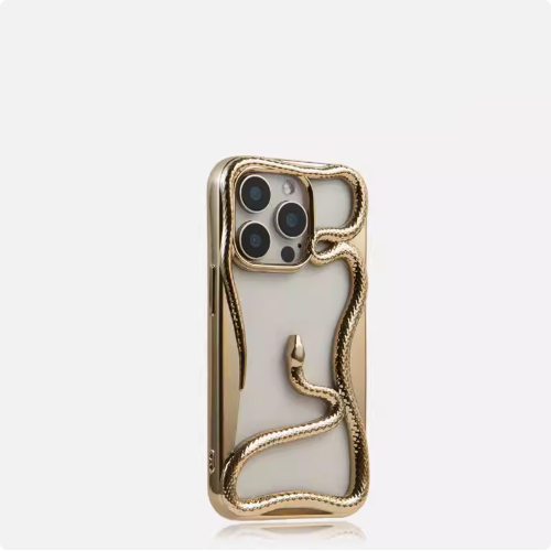 NeoLuxe Electroplated Snake-Pattern Phone Case – Full Protection & Shockproof