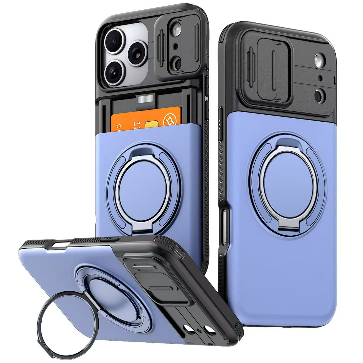 WalletShield Slide Card Holder Case with Magnetic Camera Lens Cover