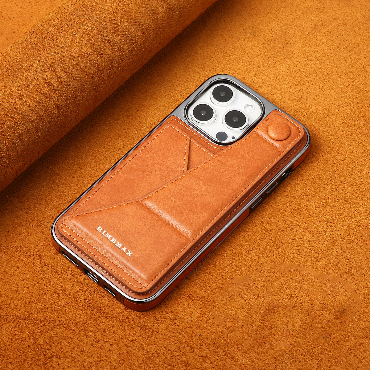 Luxury Leather Phone Case with Card Holder - Hands-Free Stand