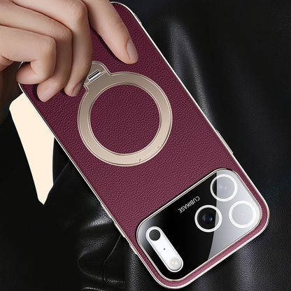 AurumSkin Stand Case – Premium Leather Texture & Magnetic Support