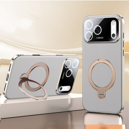 AurumSkin Stand Case – Premium Leather Texture & Magnetic Support
