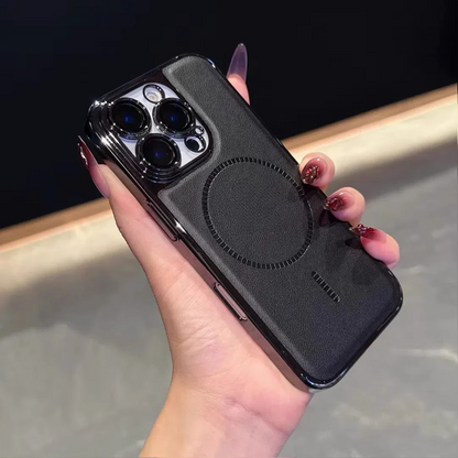 StealthMag Elite Leather Phone Case-Magnetic Compatible & Lens Protection
