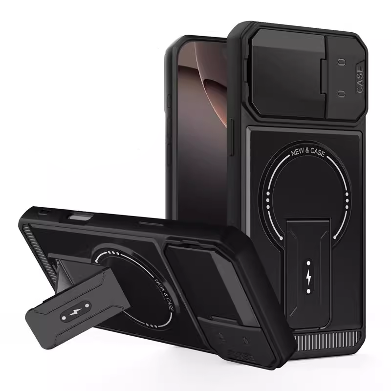 ArmorCore Mecha Stand Case – Magnetic Charging & Full Lens Shield