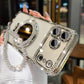 PearlLuxe™ Crystal iPhone Case – Foldable Makeup Mirror & Pearl Bracelet Strap