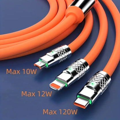 3-in-1 Super-Fast Charging Cable with LED Indicator