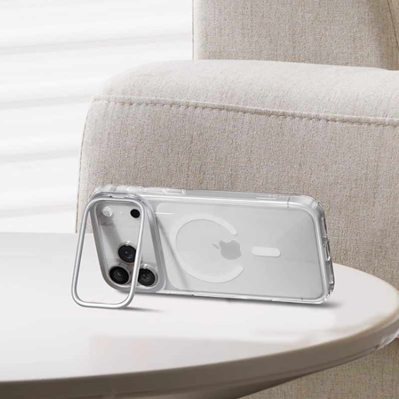 LumiEdge Magnetic Clear Case – Sleek Protection with Hidden Stand