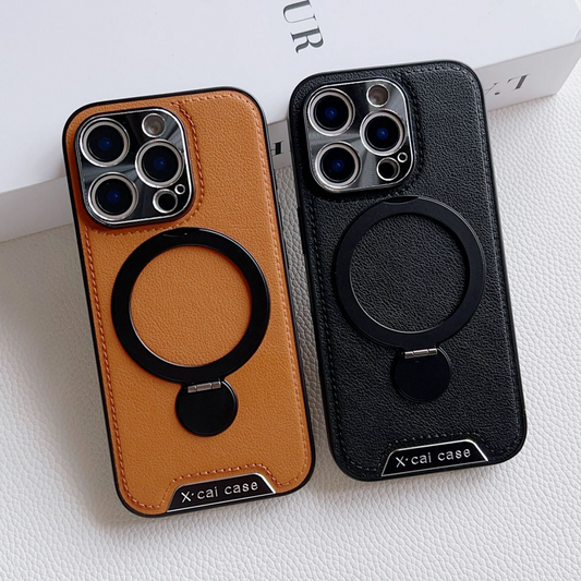 PrimeTurn Leather Case – Magnetic Ready with 180° Rotating Stand