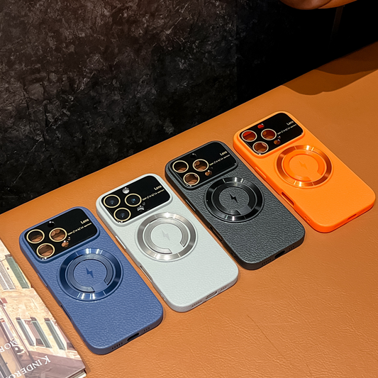 LycheeEdge Magnetic Stand Case – Textured Elegance & Practical Design