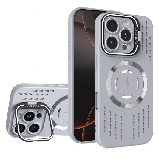 ComfyTherm HeatFlow Case – Cool Touch, Magnetic Charging & Kickstand Ready