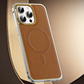 ElegantEdge Snap-On Metal Frame Leather Case – Magnetic Compatible