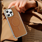 ElegantEdge Snap-On Metal Frame Leather Case – Magnetic Compatible
