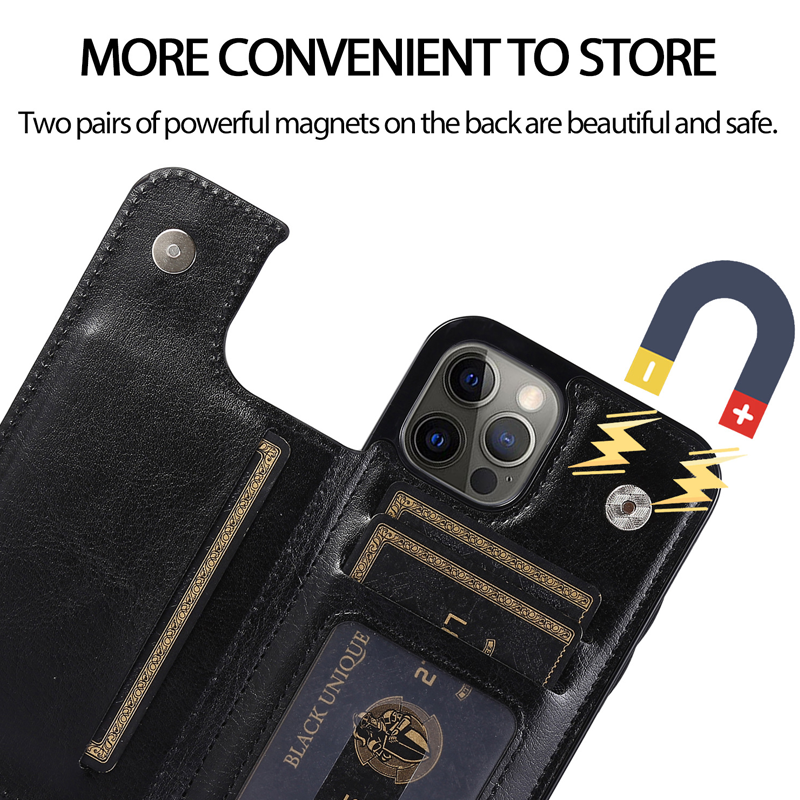 AurumLuxe Flip Wallet Case – Leather Texture, Card Slots & MagSafe Compatible