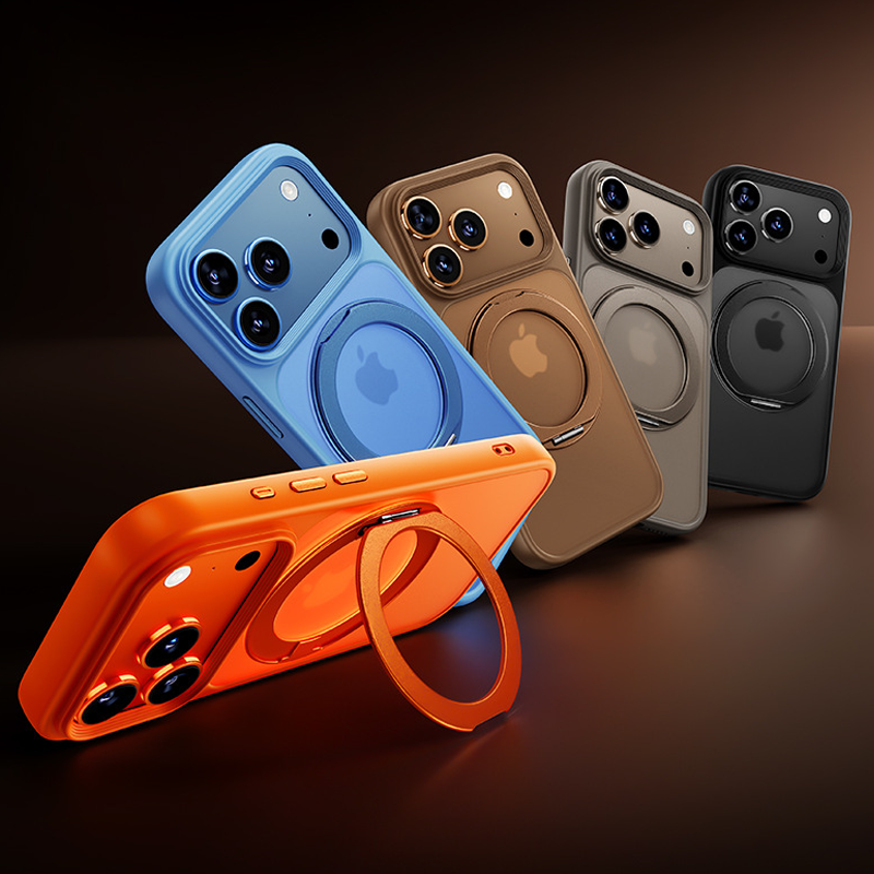 Velora SpinShield Case – Soft-Touch Comfort, 360° Stand & Magnetic Charging