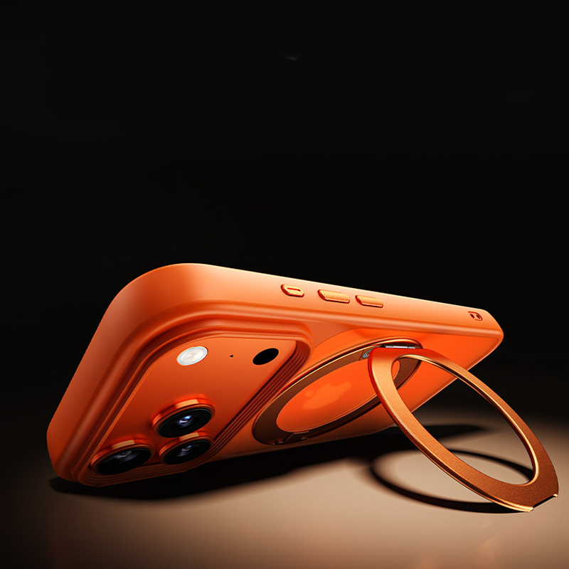 Velora SpinShield Case – Soft-Touch Comfort, 360° Stand & Magnetic Charging
