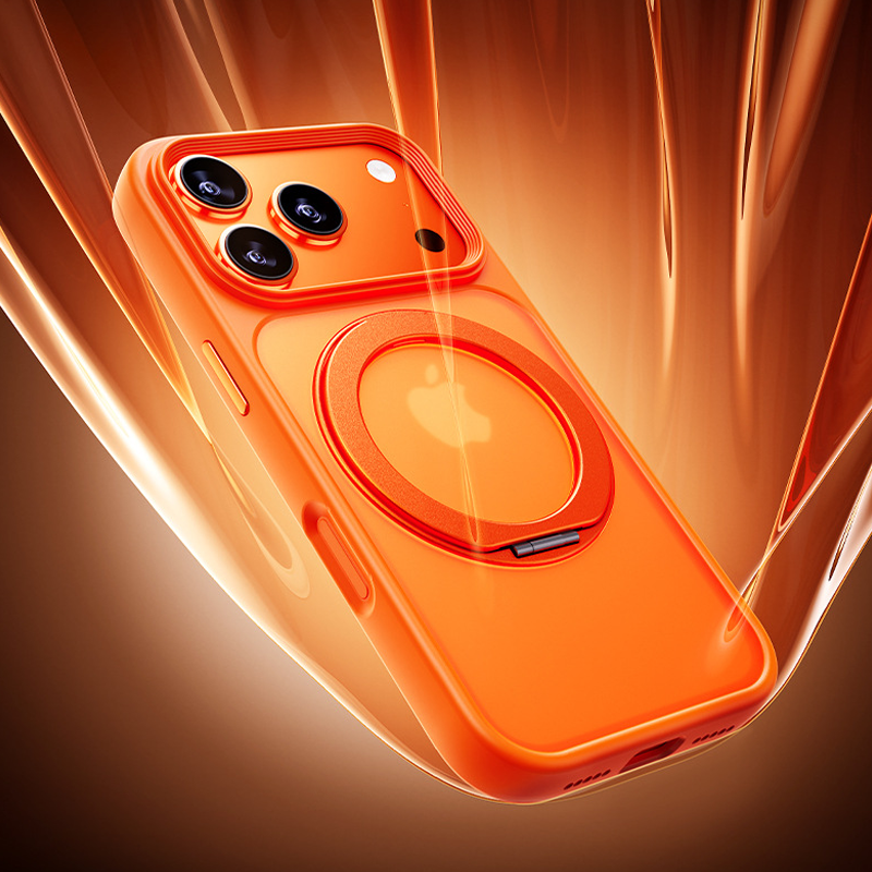 Velora SpinShield Case – Soft-Touch Comfort, 360° Stand & Magnetic Charging