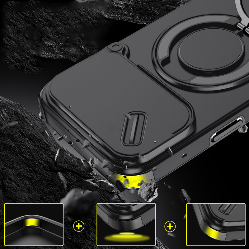 TechOrbit RotateShield MagStand Case – Full Lens Guard & Magnetic Power