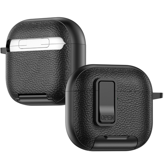 LuxeSnap Leather AirPods Case – Magnetic Charging & Built-in Stand