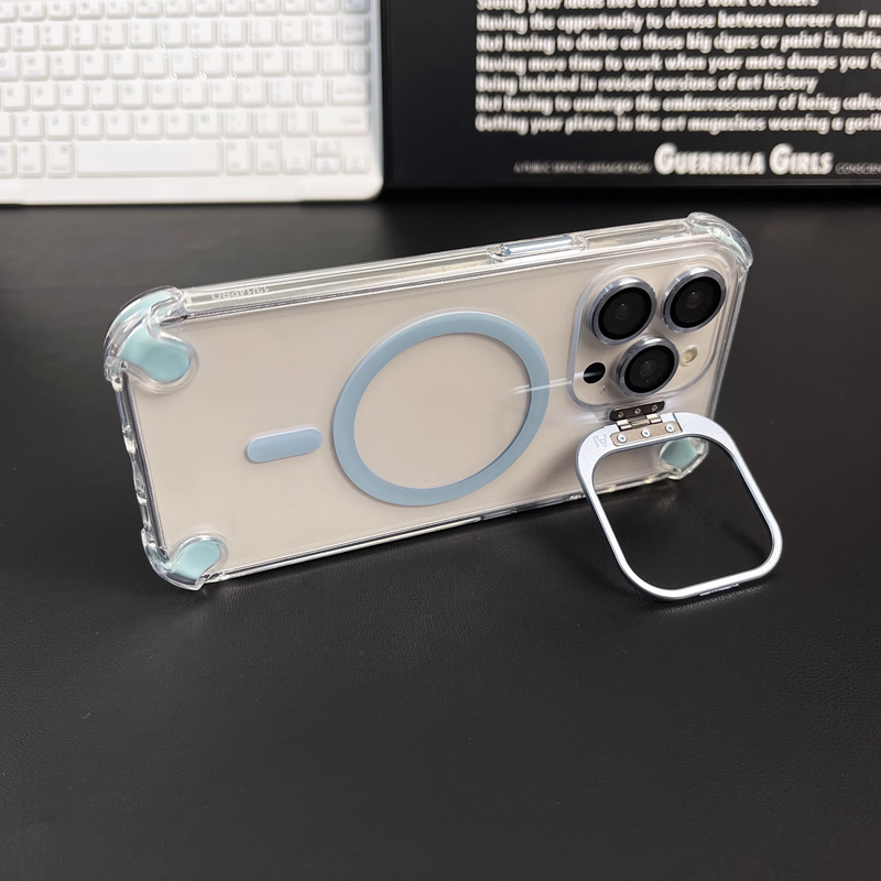 ClearGuard AirCushion Case – Magnetic Charging & Built-in Kickstand