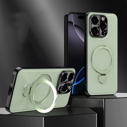 LuxFold MagFlex 360° Leather Case – Magnetic Charging Ready & Multi-Angle Kickstand