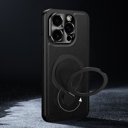 LuxFold MagFlex 360° Leather Case – Magnetic Charging Ready & Multi-Angle Kickstand