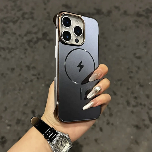 GlideEdge Frameless Magnetic Case – Electroplated Finish & MagSafe Compatible