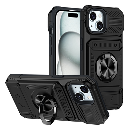 Card Slot Mecha Phone Case – Magnetic Compatible & Built-in Stand