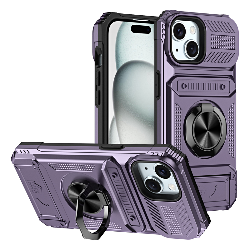 Card Slot Mecha Phone Case – Magnetic Compatible & Built-in Stand