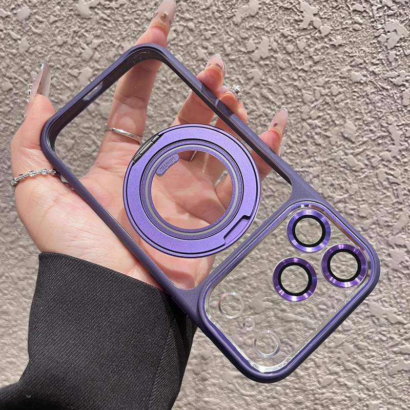 PureClear RotateStand Case – Minimal Look with Magnetic Function