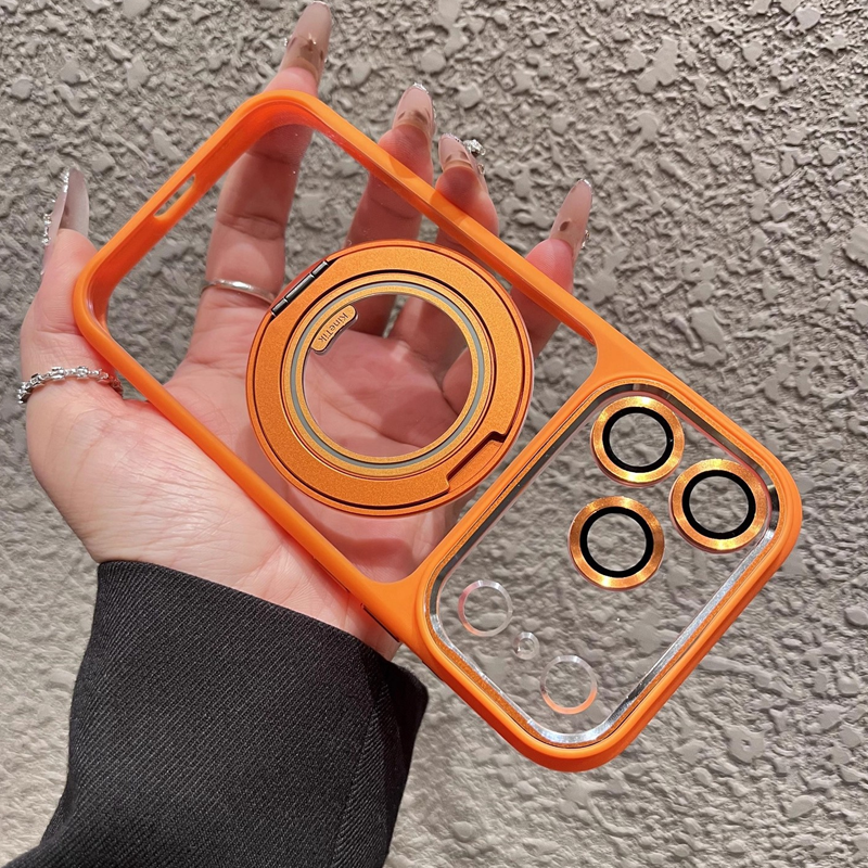 PureClear RotateStand Case – Minimal Look with Magnetic Function