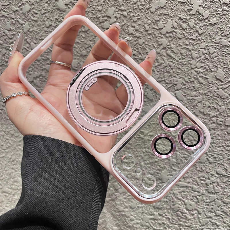 PureClear RotateStand Case – Minimal Look with Magnetic Function