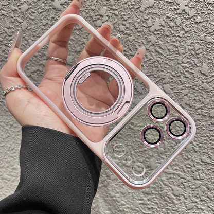 PureClear RotateStand Case – Minimal Look with Magnetic Function