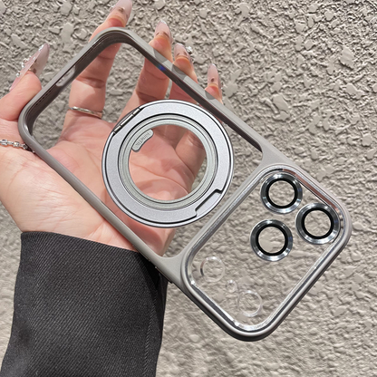 PureClear RotateStand Case – Minimal Look with Magnetic Function