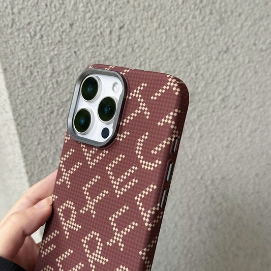 UrbanEdge LetterPrint Carbon Fiber Case – MagSafe Compatible & Stylish Protection