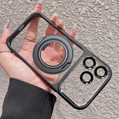 PureClear RotateStand Case – Minimal Look with Magnetic Function