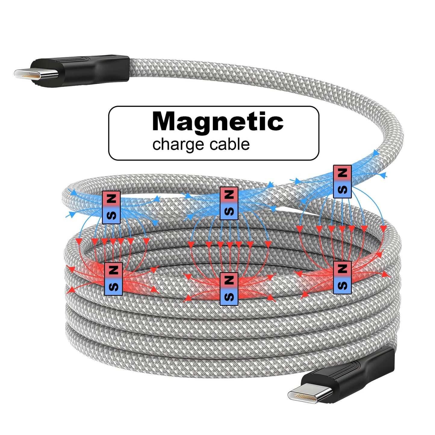 Tangle-Free Magnetic Charging Cable: Strong Magnet and Fast Charging