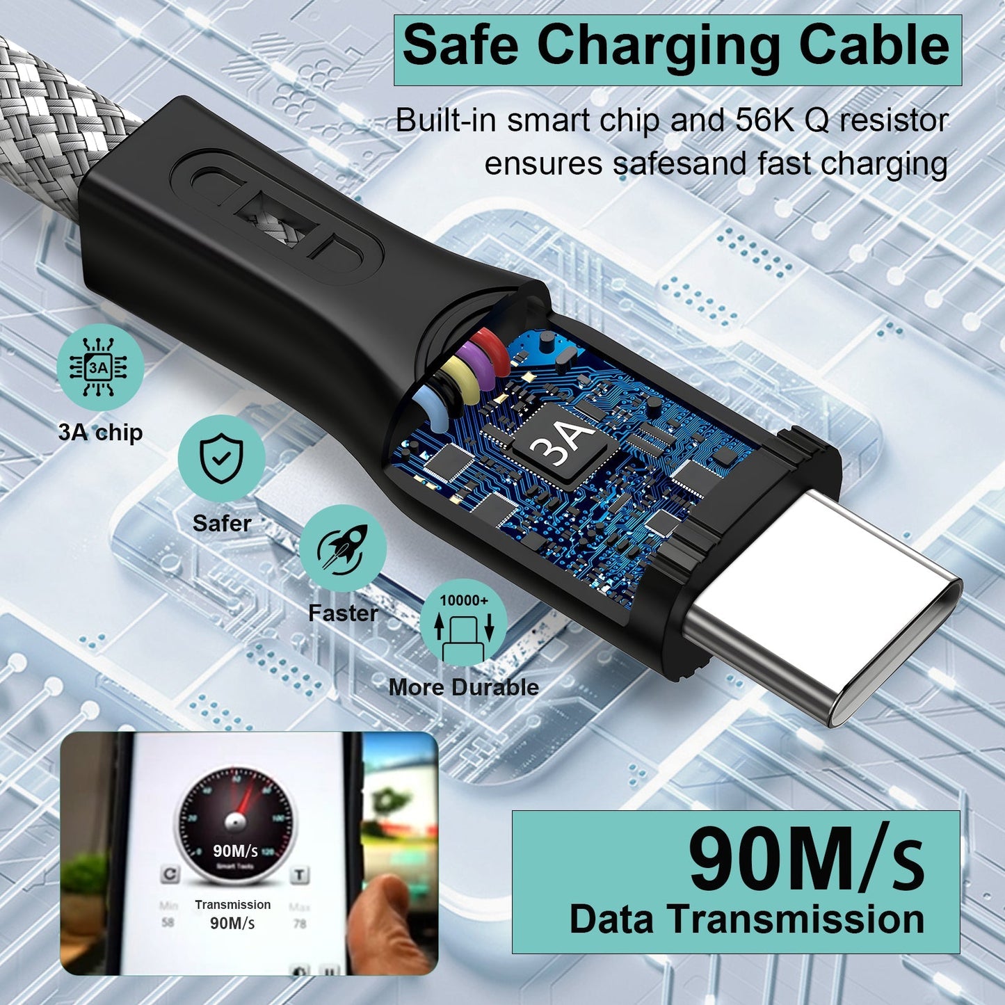 Tangle-Free Magnetic Charging Cable: Strong Magnet and Fast Charging